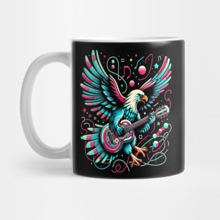 Melodic Wings: Eagle Strumming Guitar Mug